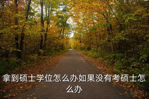 沒有拿到碩士學位怎么辦?如果沒有考碩士怎么辦...